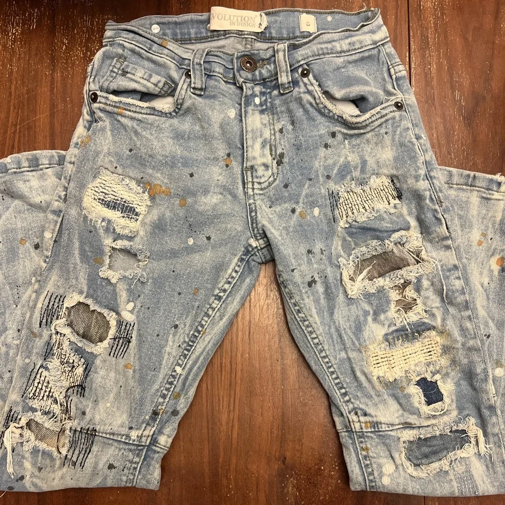 Evolution In Design Kids Jeans Size 8 distressed